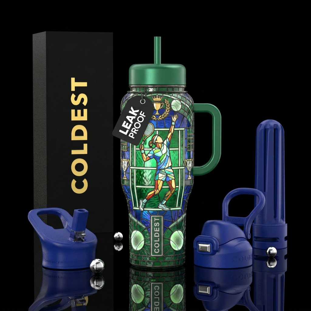 Center Court Cathedral  A breathtaking stained-gla... water bottle design