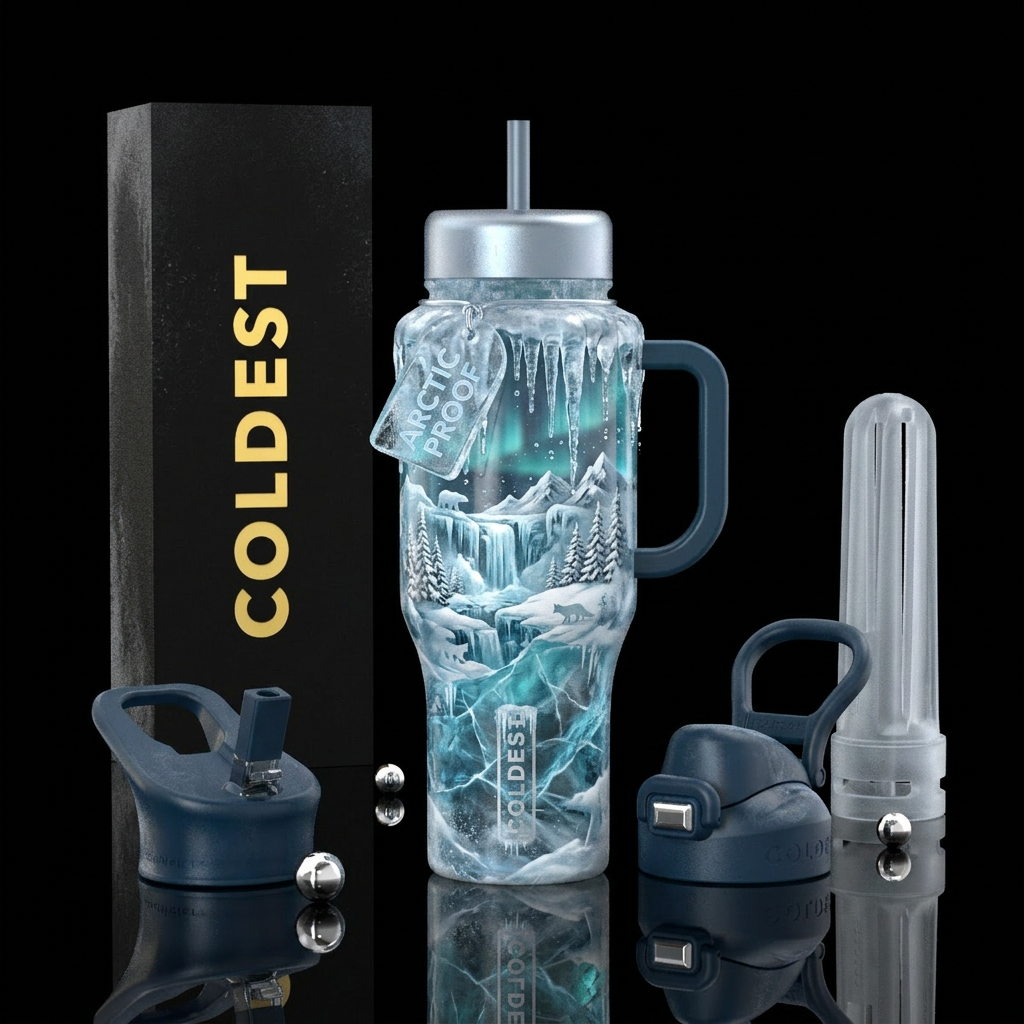 Arctic Crystal  A breathtaking winter-inspired tum... water bottle design
