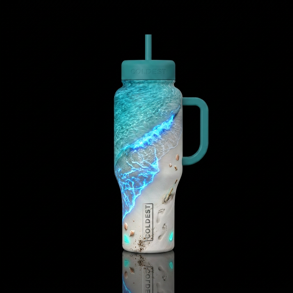 Design Name Ideas Endless Summer Coastal Escape Pa... water bottle design
