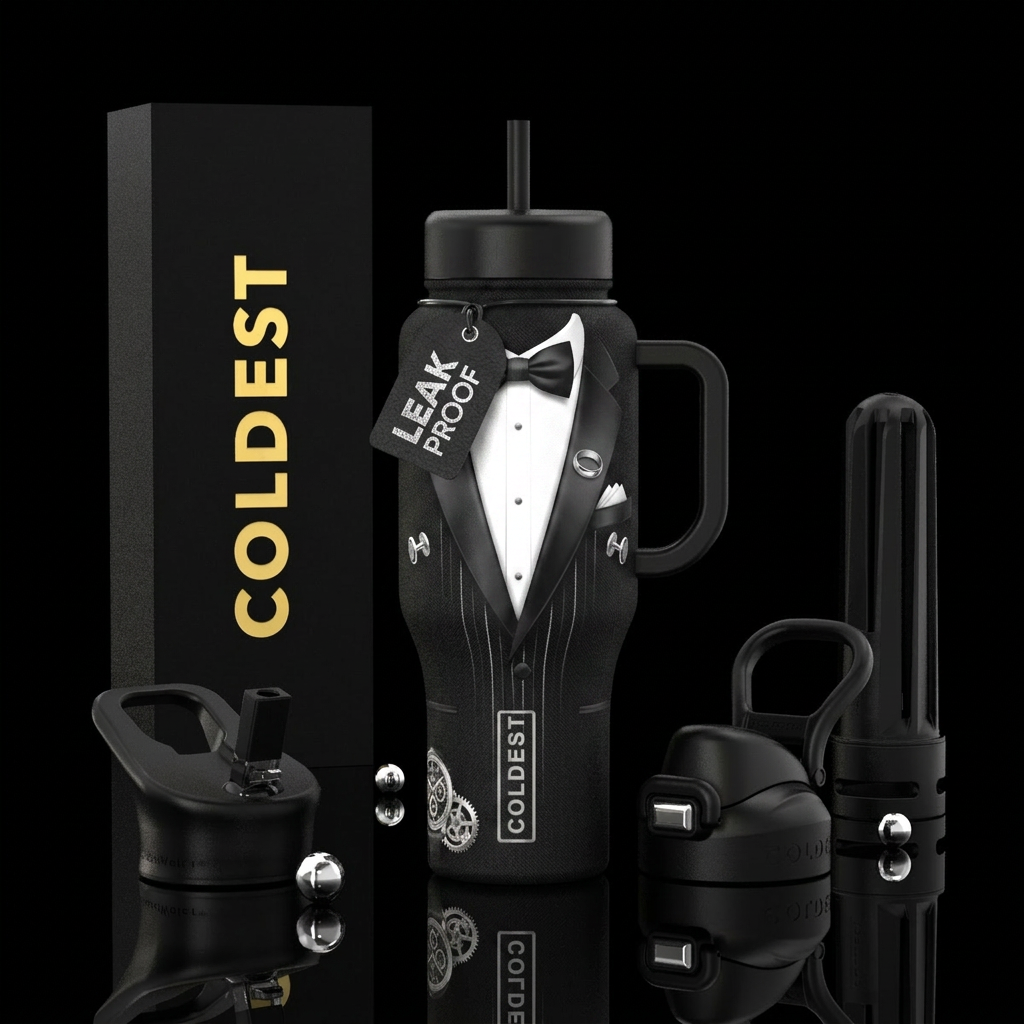 Groom Bottle: "The Groom" Theme Classic tuxedo lux... water bottle design