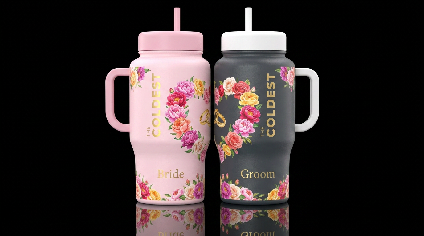 His & Hers Set The two bottles become one image wh... water bottle design