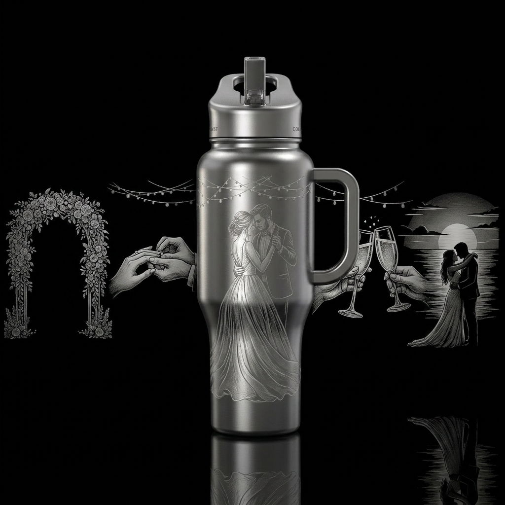 Wedding Day Collection Wraparound scenes featuring... water bottle design