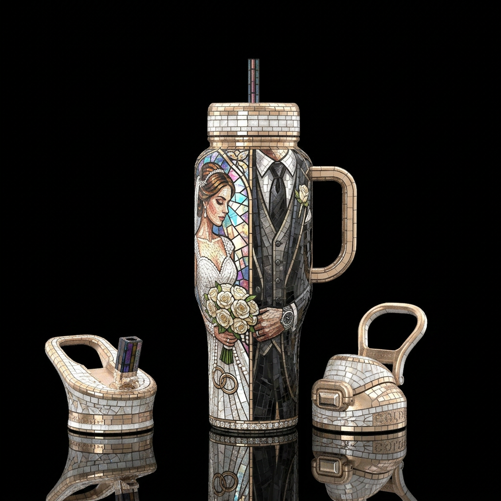 Luxury Mosaic Wedding Collection This could be a w... water bottle design