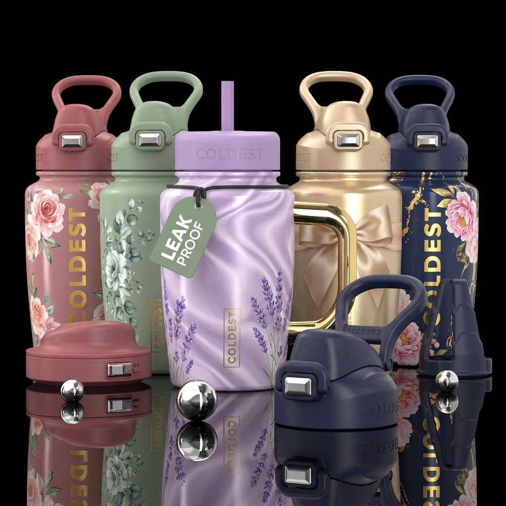 Bridesmaids Collection Colors: Dusty Rose Sage Gre... water bottle design