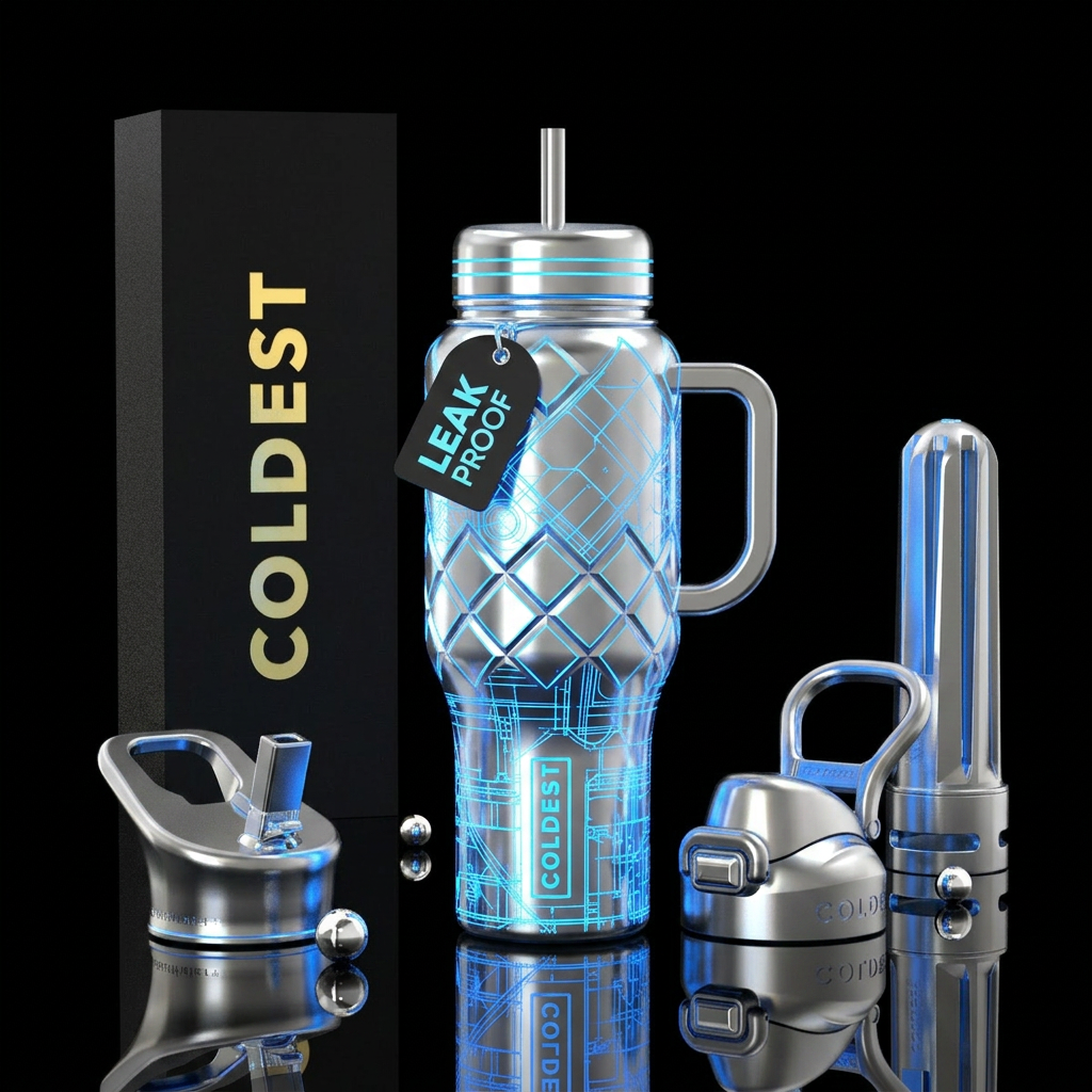 Glowie Version Daytime Industrial steel. Nighttime... water bottle design
