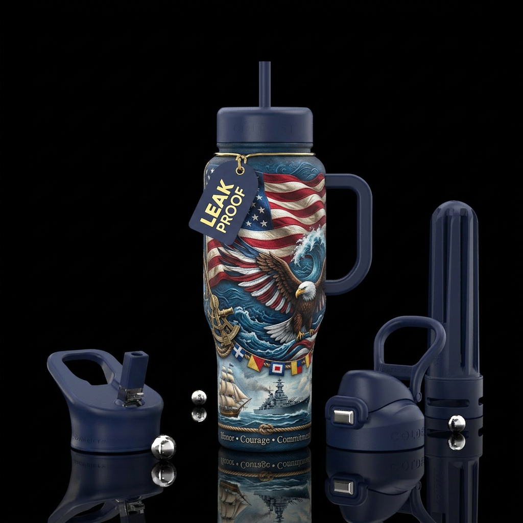 For a United States Navy tumbler, I'd focus on som... water bottle design