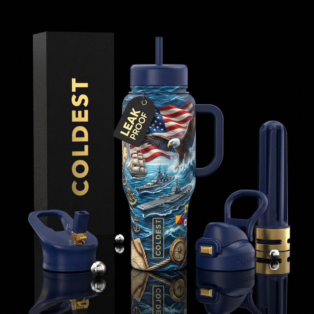 For a United States Navy tumbler, I'd focus on som... water bottle design