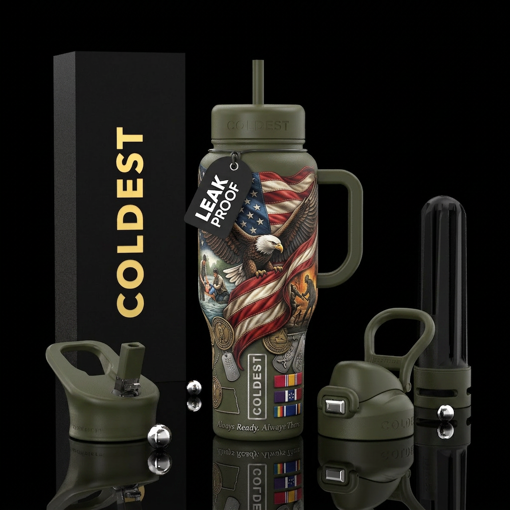 The National Guard is unique because its members s... water bottle design