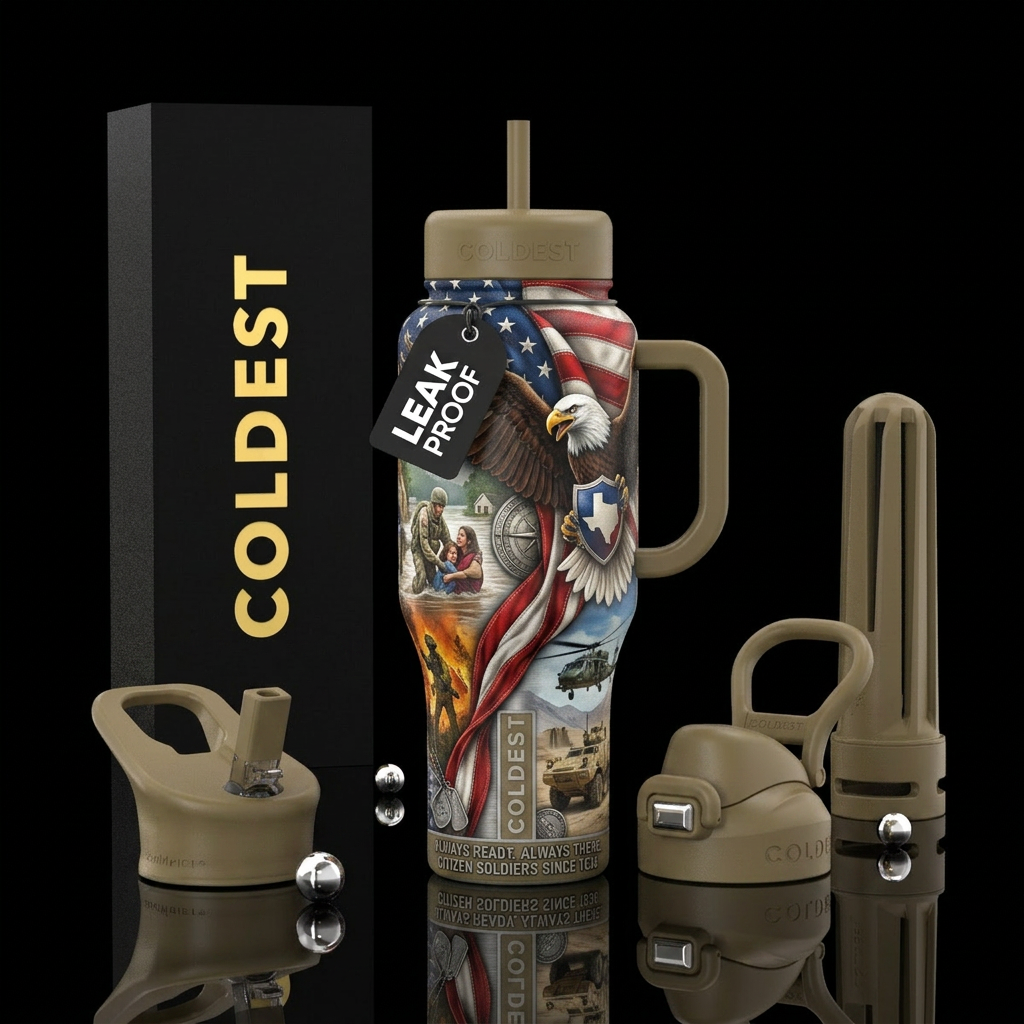 The National Guard is unique because its members s... water bottle design