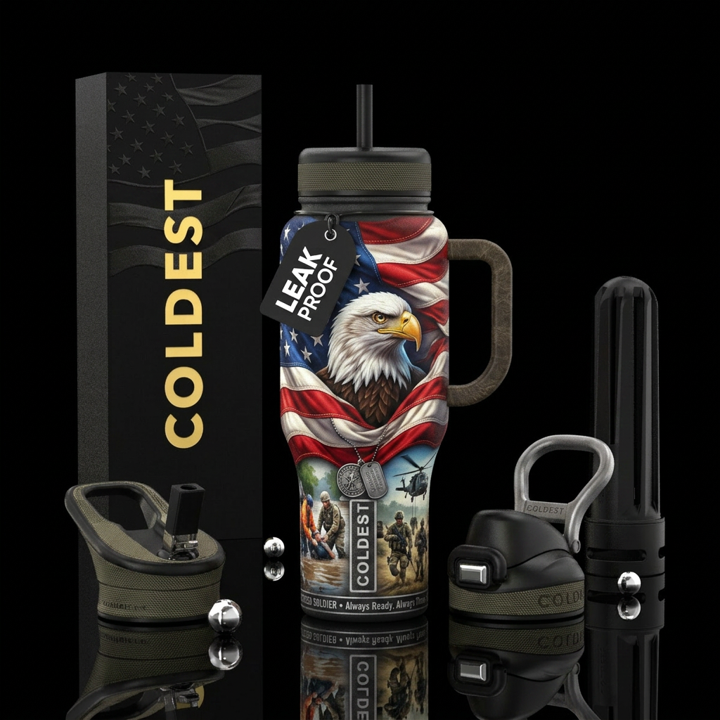 The National Guard is unique because its members s... water bottle design