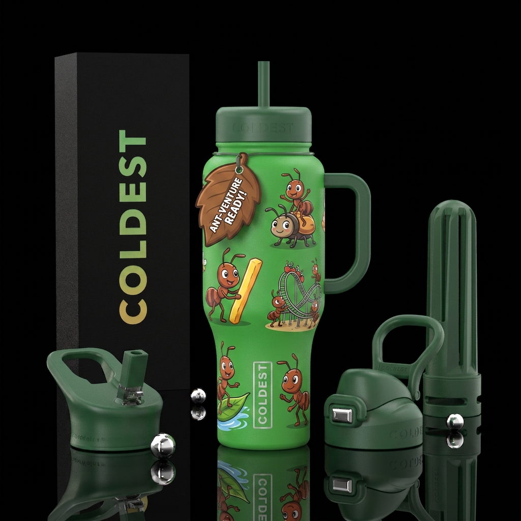 Cartoon Ant Adventure More family-friendly. Cute a... water bottle design