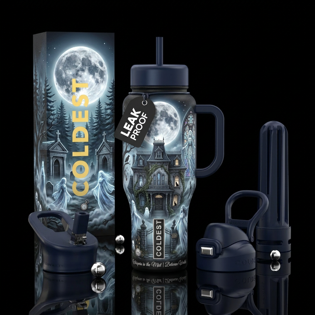 Whispers in the Mist Other strong names: The Haunt... water bottle design