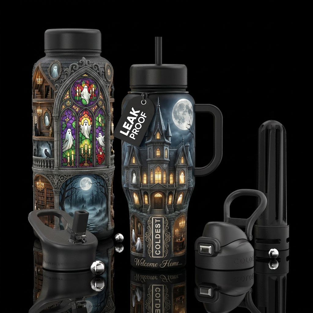 Midnight Manor Other strong names: The Haunted Est... water bottle design