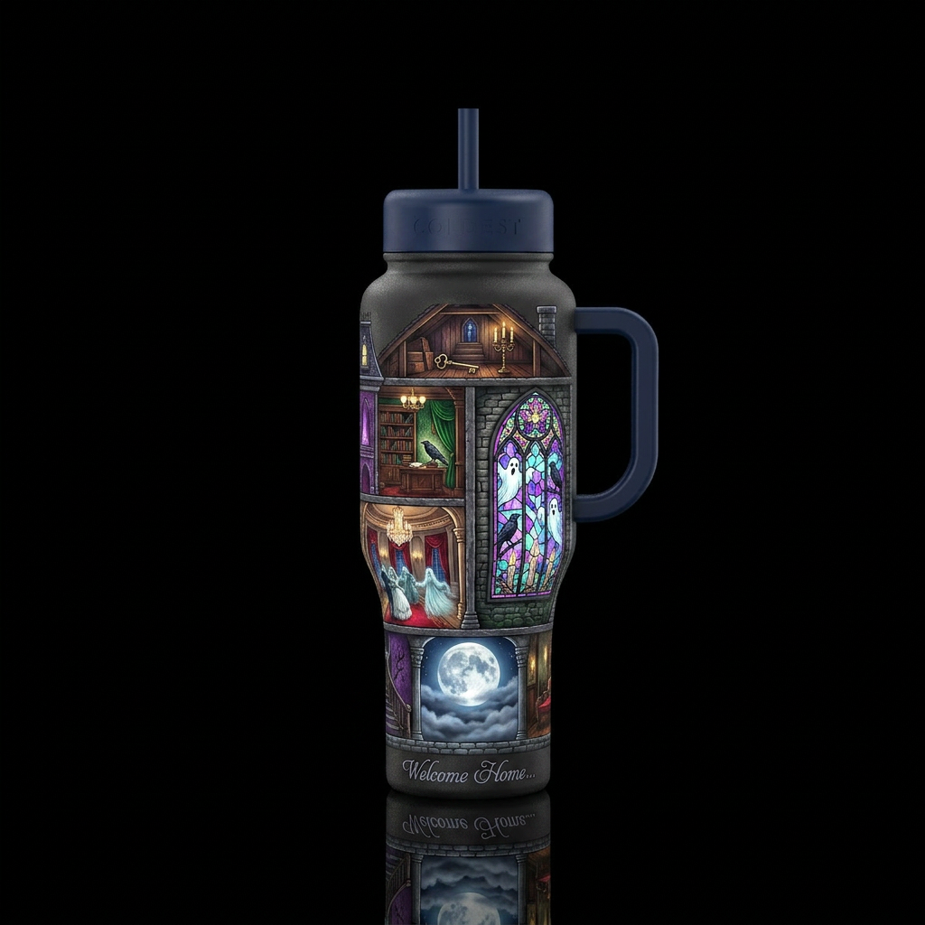 Midnight Manor Other strong names: The Haunted Est... water bottle design