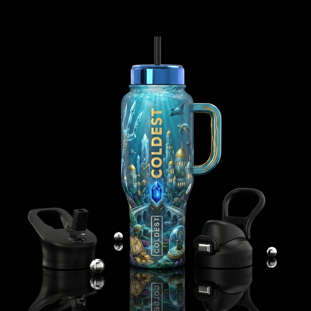 Secrets of Atlantis Other premium names: The Lost ... water bottle design