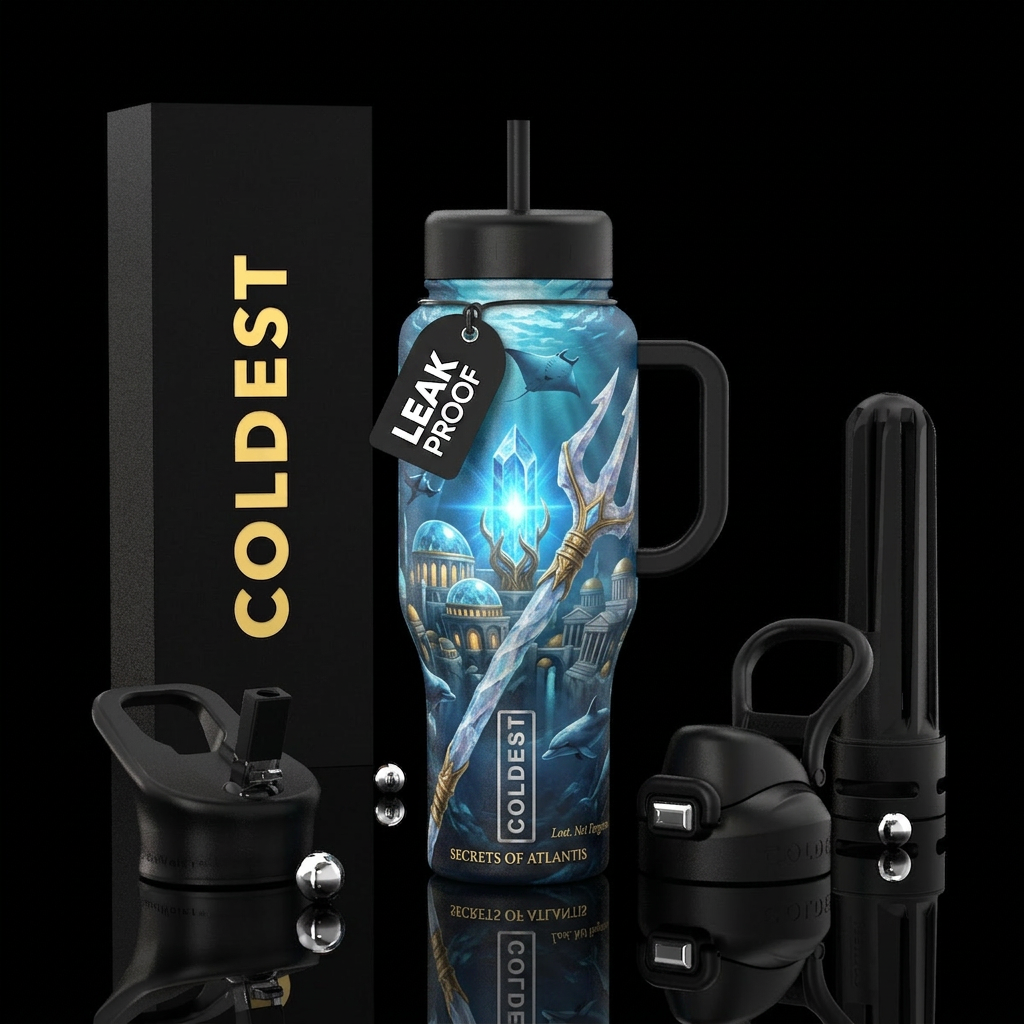 Secrets of Atlantis Other premium names: The Lost ... water bottle design