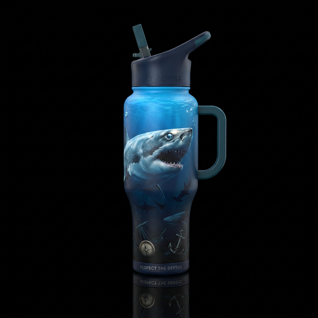 The Great White: Shadow of the Deep Other elite na... water bottle design