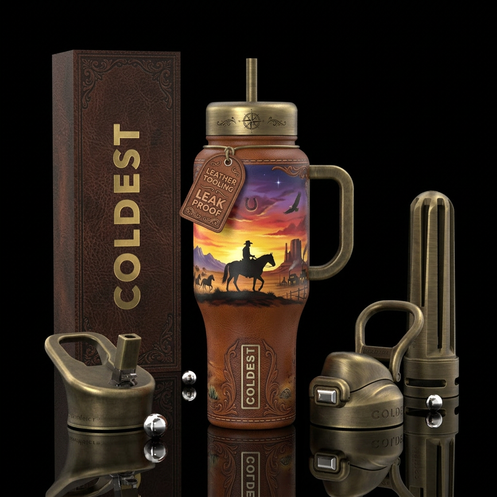 The Lone Cowboy: Last Light on the Frontier Overal... water bottle design