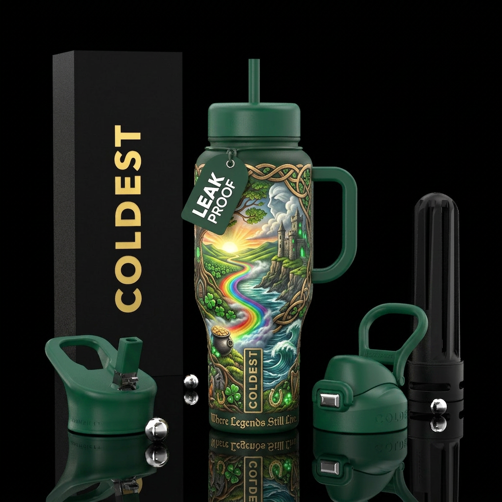 Emerald Isle: The Luck of Legends Other premium na... water bottle design