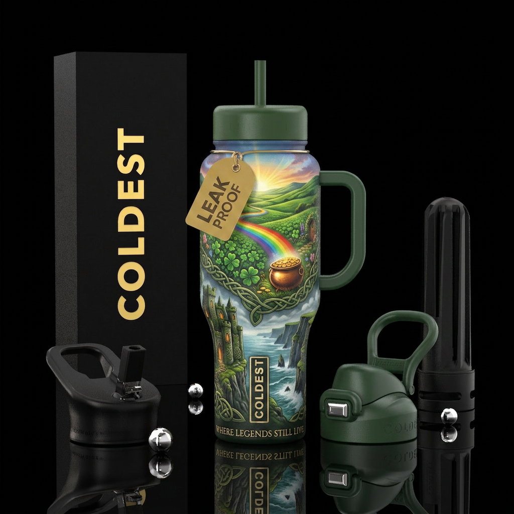 Emerald Isle: The Luck of Legends Other premium na... water bottle design