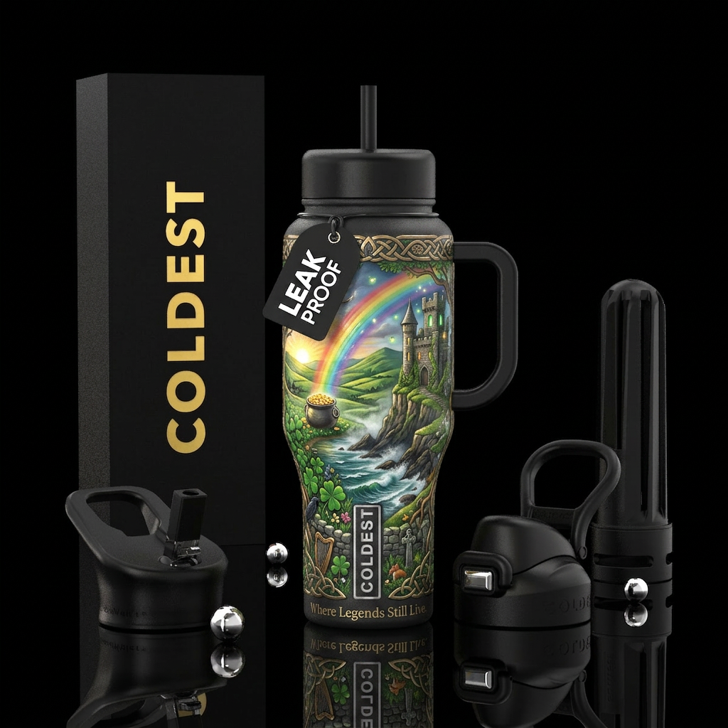 Emerald Isle: The Luck of Legends Other premium na... water bottle design