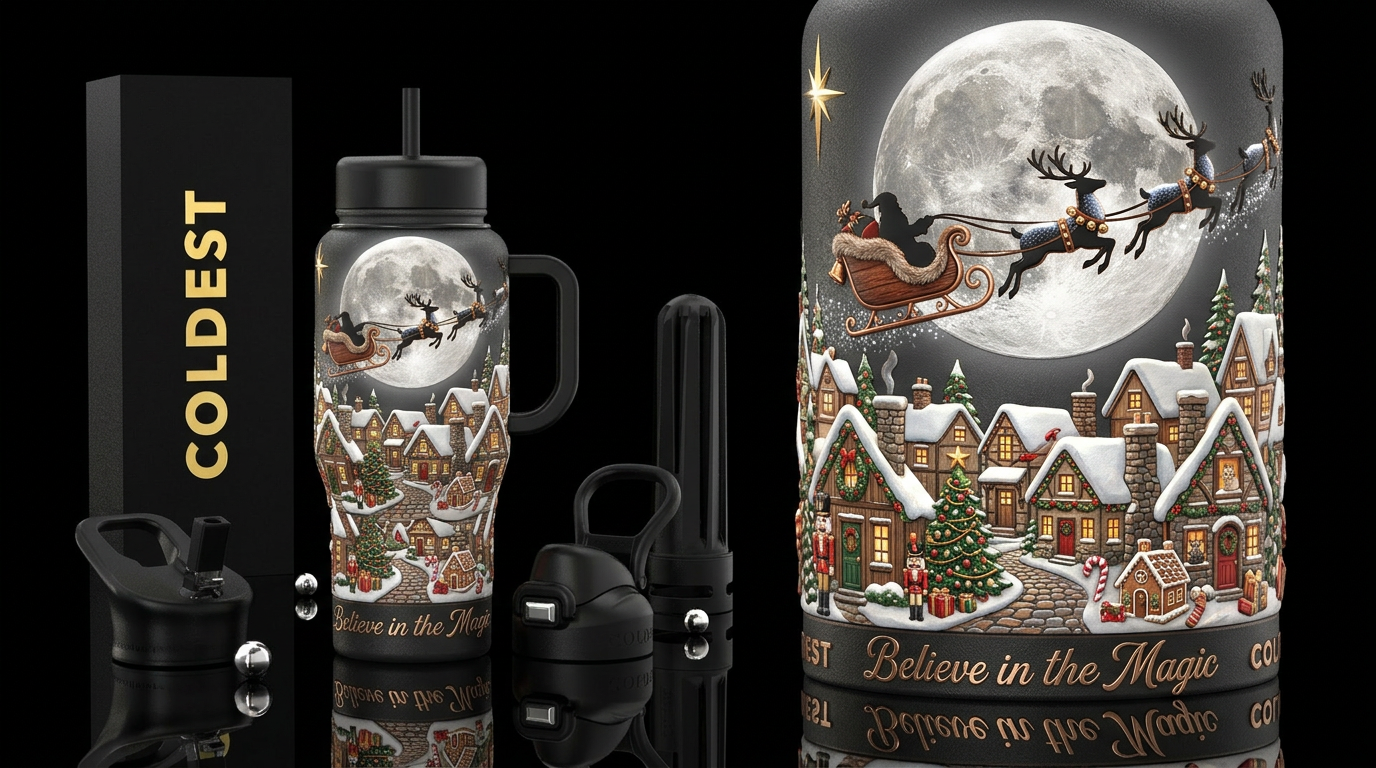 The Night Before Christmas Other premium names: Th... water bottle design