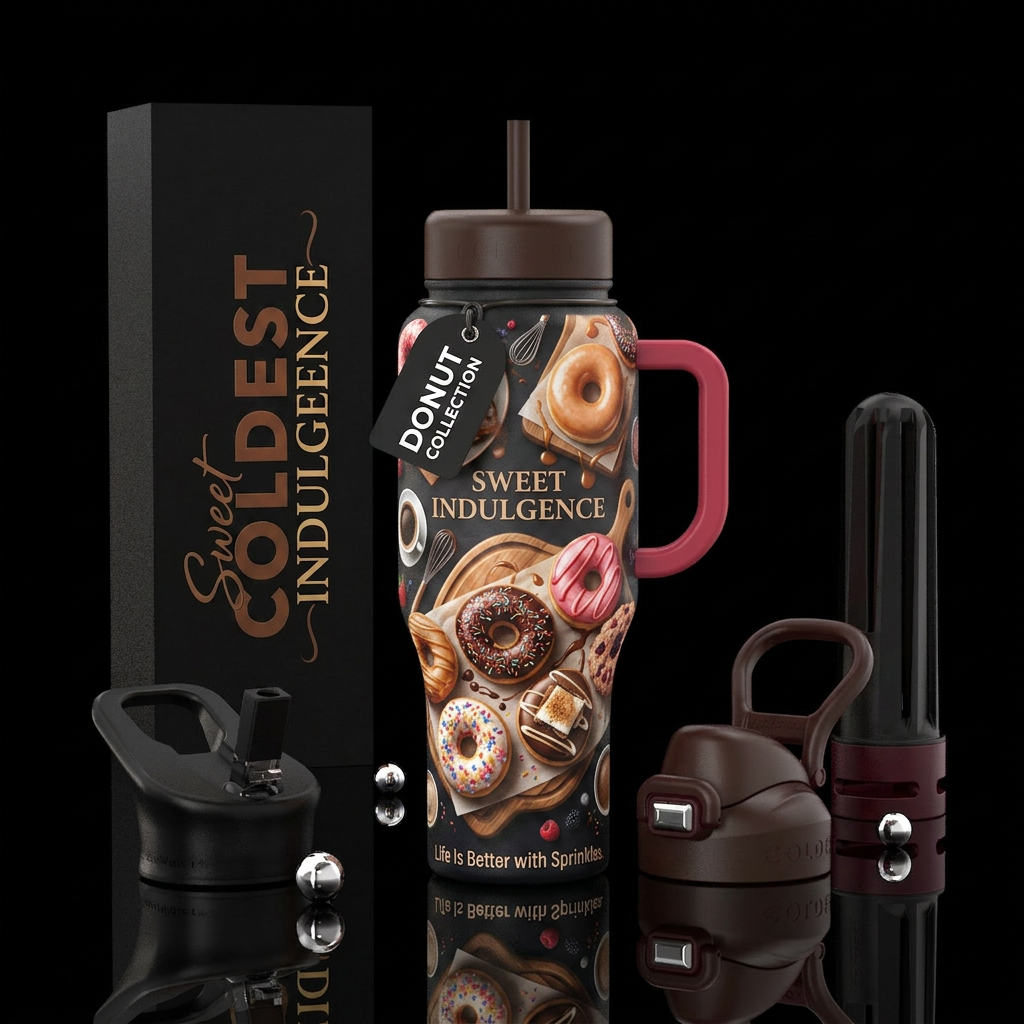 Sweet Indulgence Other premium names: The Donut Sh... water bottle design