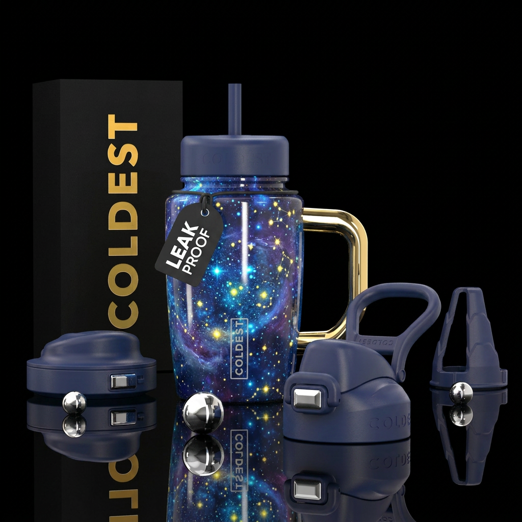 starry night, glowie water bottle design