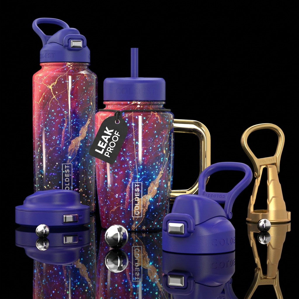 starry night, glowie water bottle design