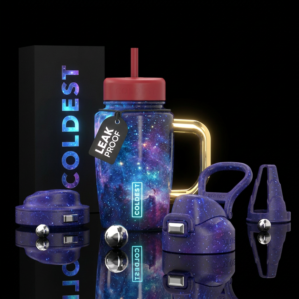starry night, glowie water bottle design