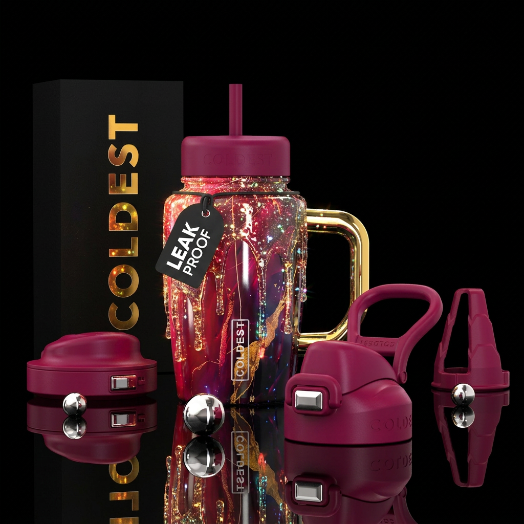 dripping, glowie, sparkly water bottle design