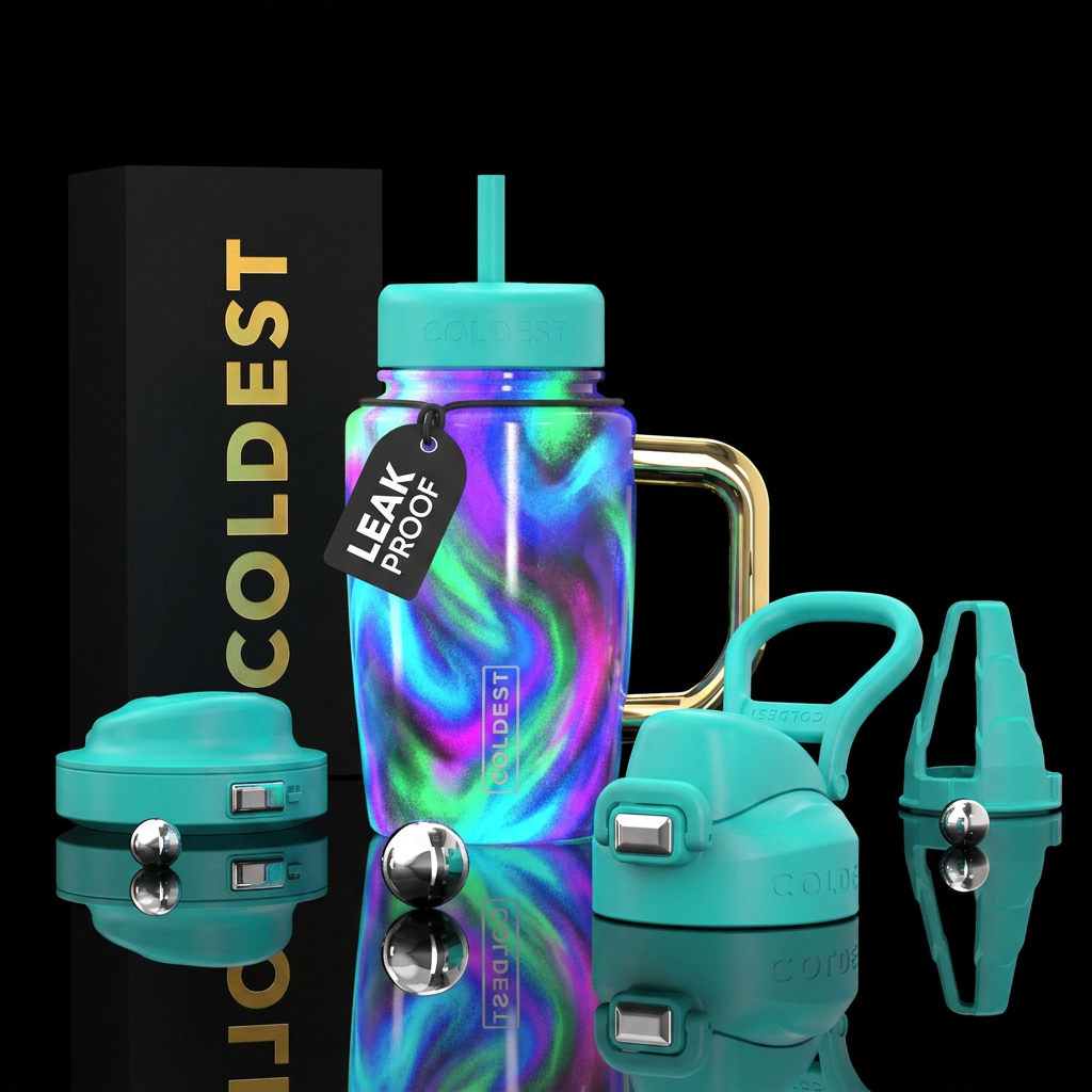swirls, spray painted, glowie water bottle design