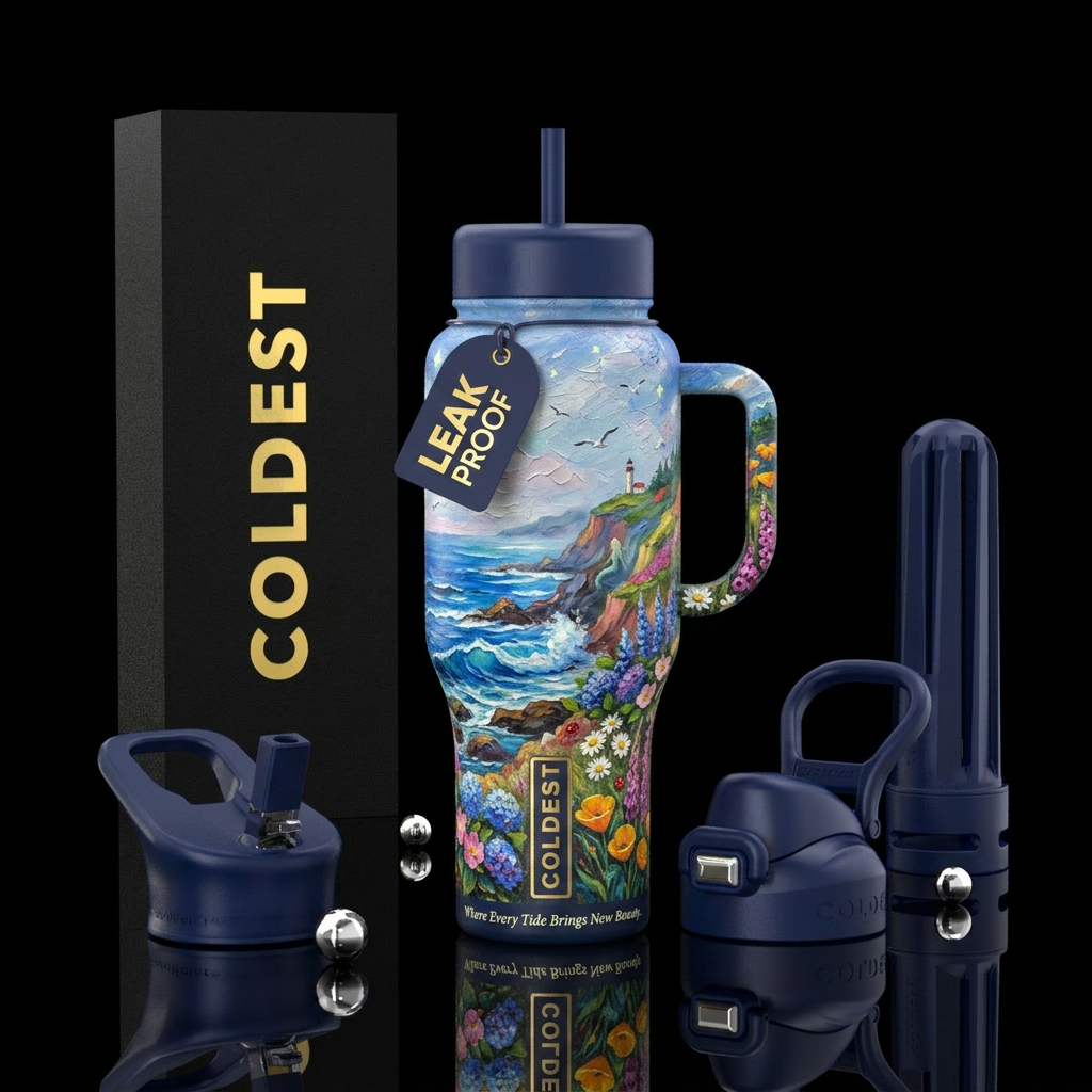 Coastal Bloom Other premium names: Blooming Shores... water bottle design