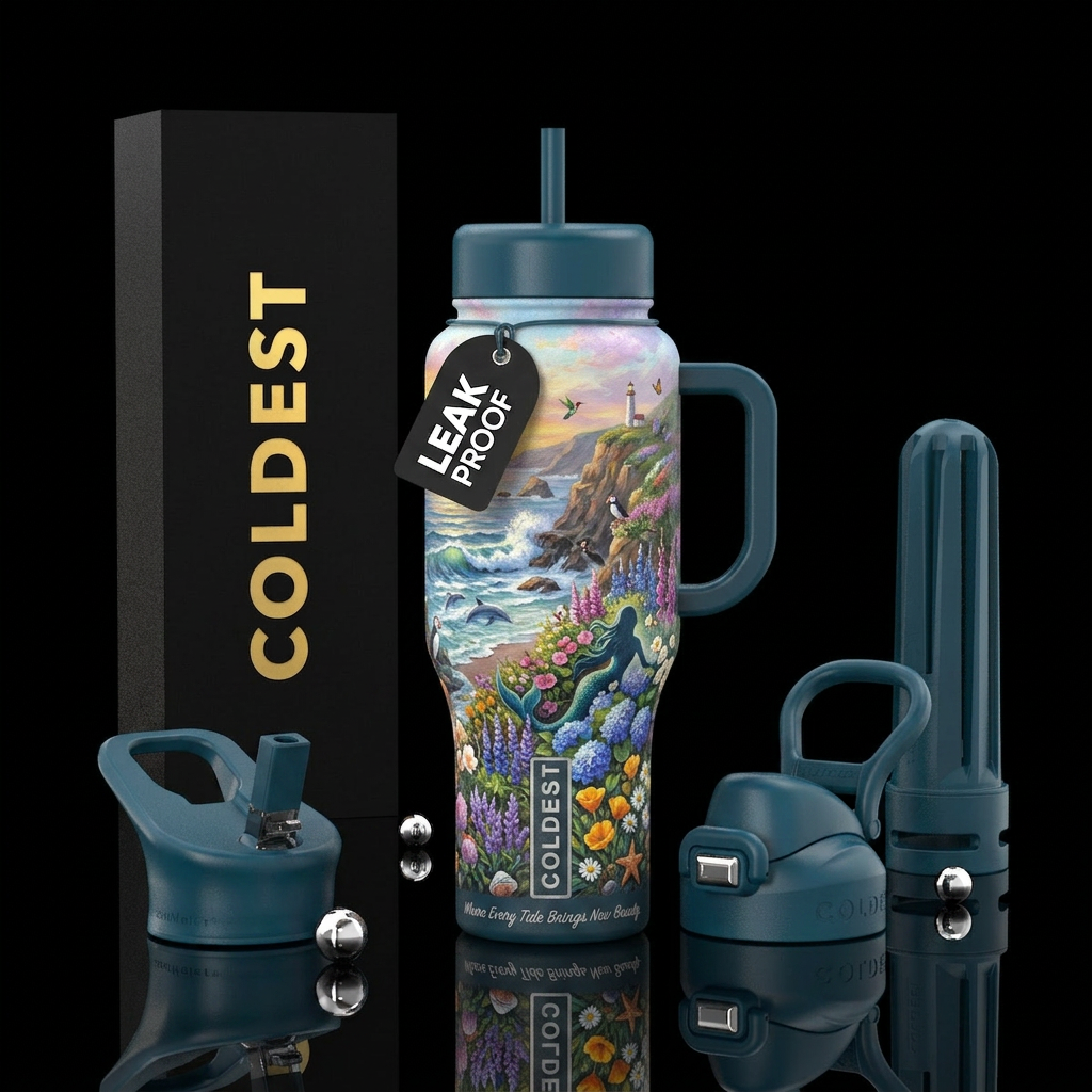 Coastal Bloom Other premium names: Blooming Shores... water bottle design