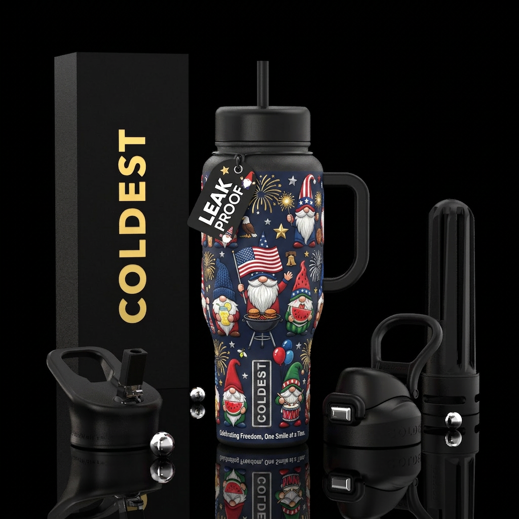 A 4th of July Gnomes tumbler could become one of C... water bottle design