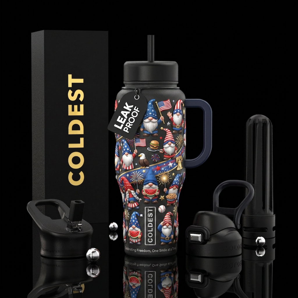 A 4th of July Gnomes tumbler could become one of C... water bottle design
