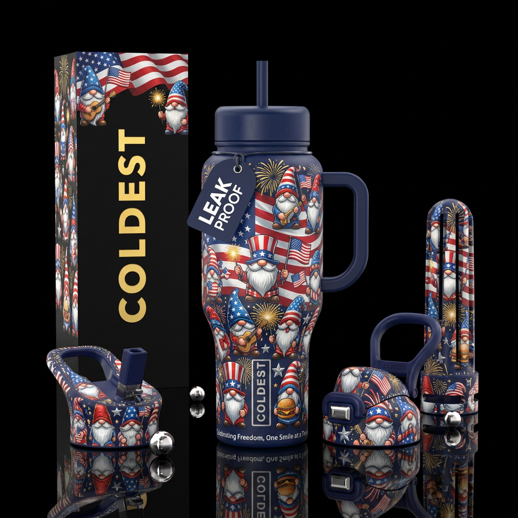 A 4th of July Gnomes tumbler could become one of C... water bottle design