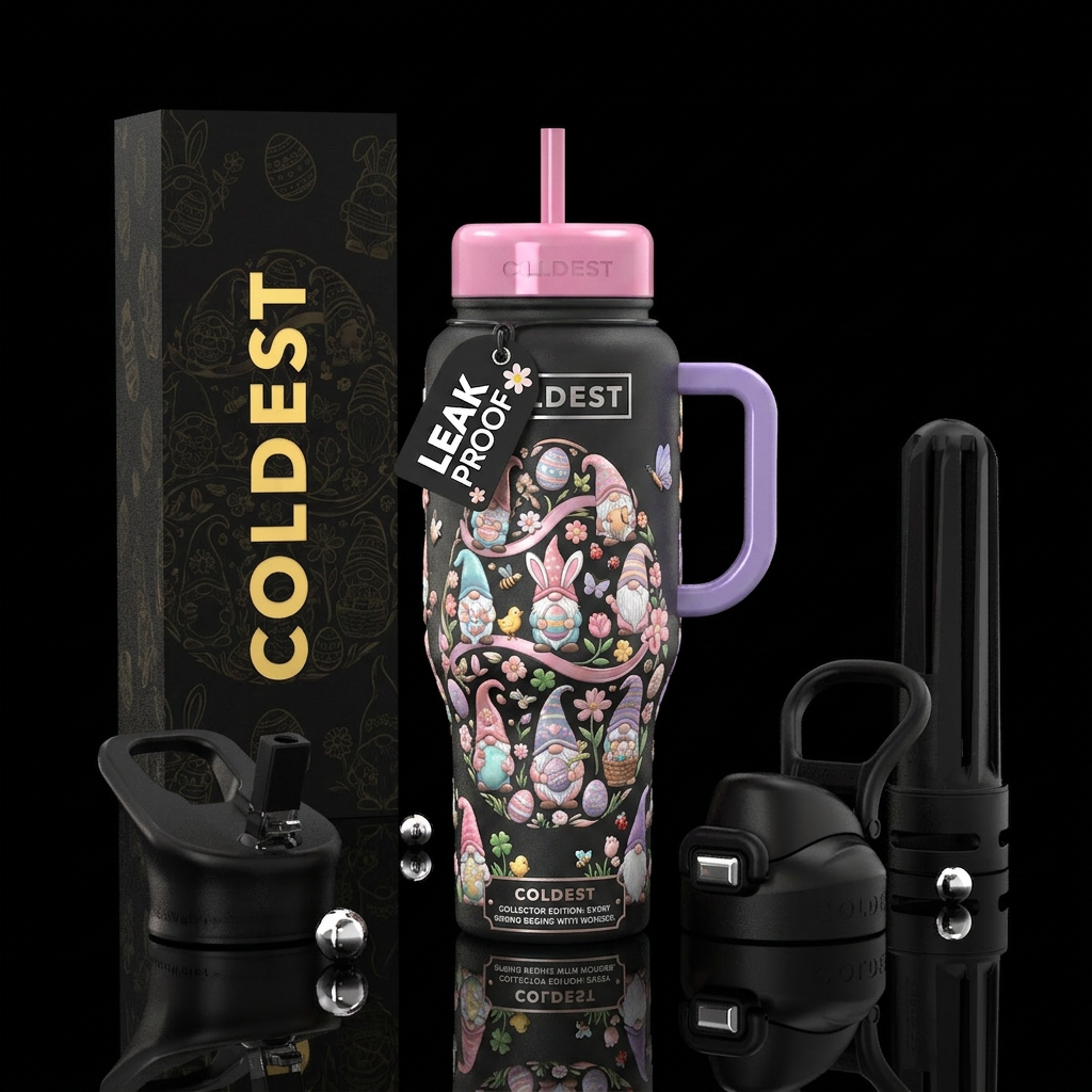 An Easter Gnomes tumbler could become one of Colde... water bottle design
