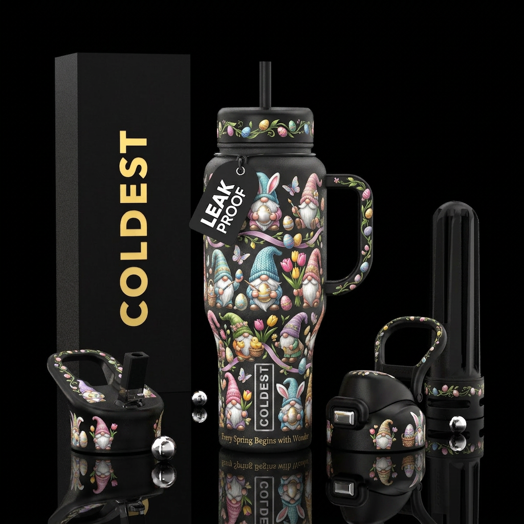 An Easter Gnomes tumbler could become one of Colde... water bottle design