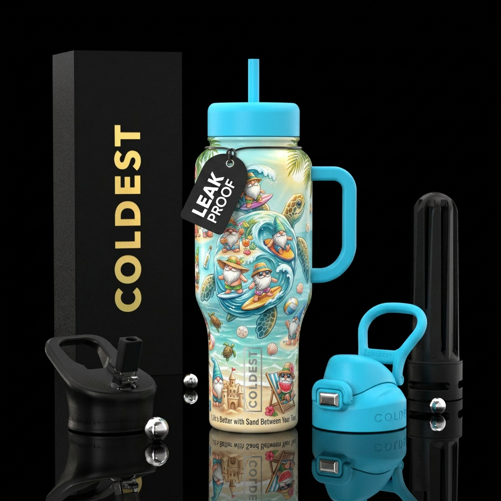 A Beach-Themed Gnomes tumbler could become one of ... water bottle design