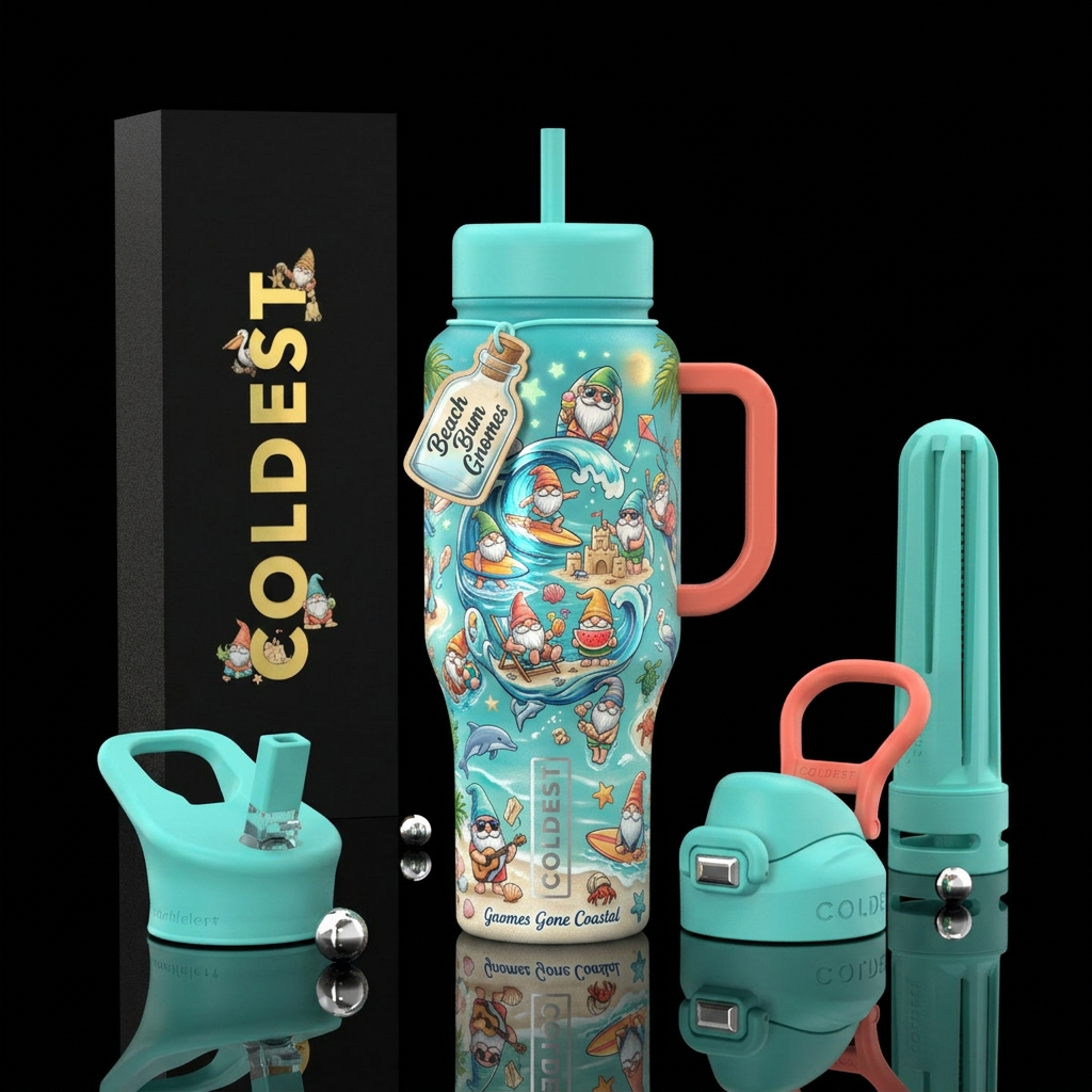 A Beach-Themed Gnomes tumbler could become one of ... water bottle design
