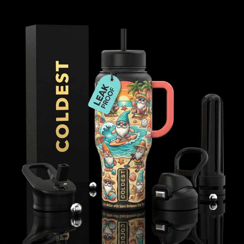 A Beach-Themed Gnomes tumbler could become one of ... water bottle design
