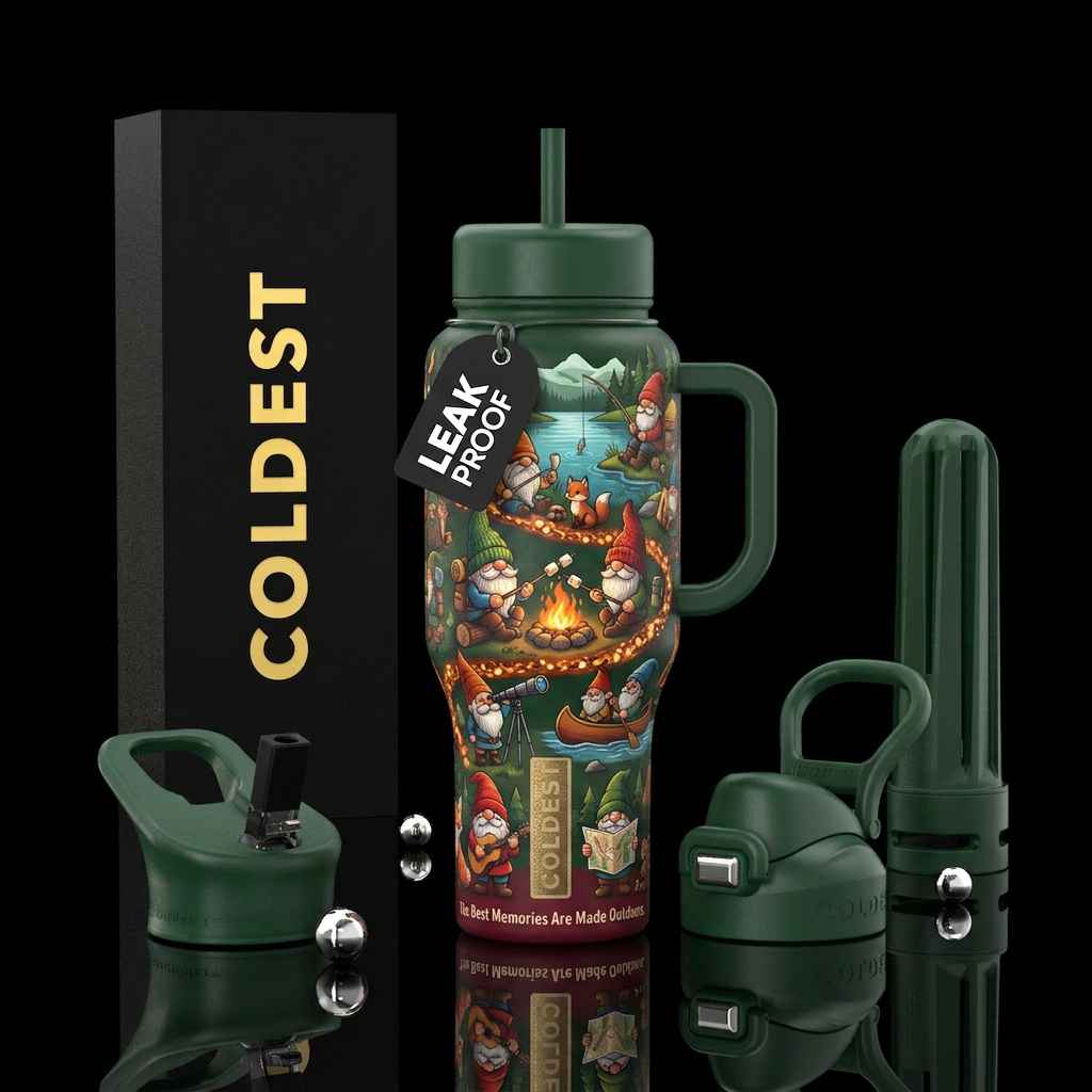A Camping Gnomes tumbler has the potential to beco... water bottle design