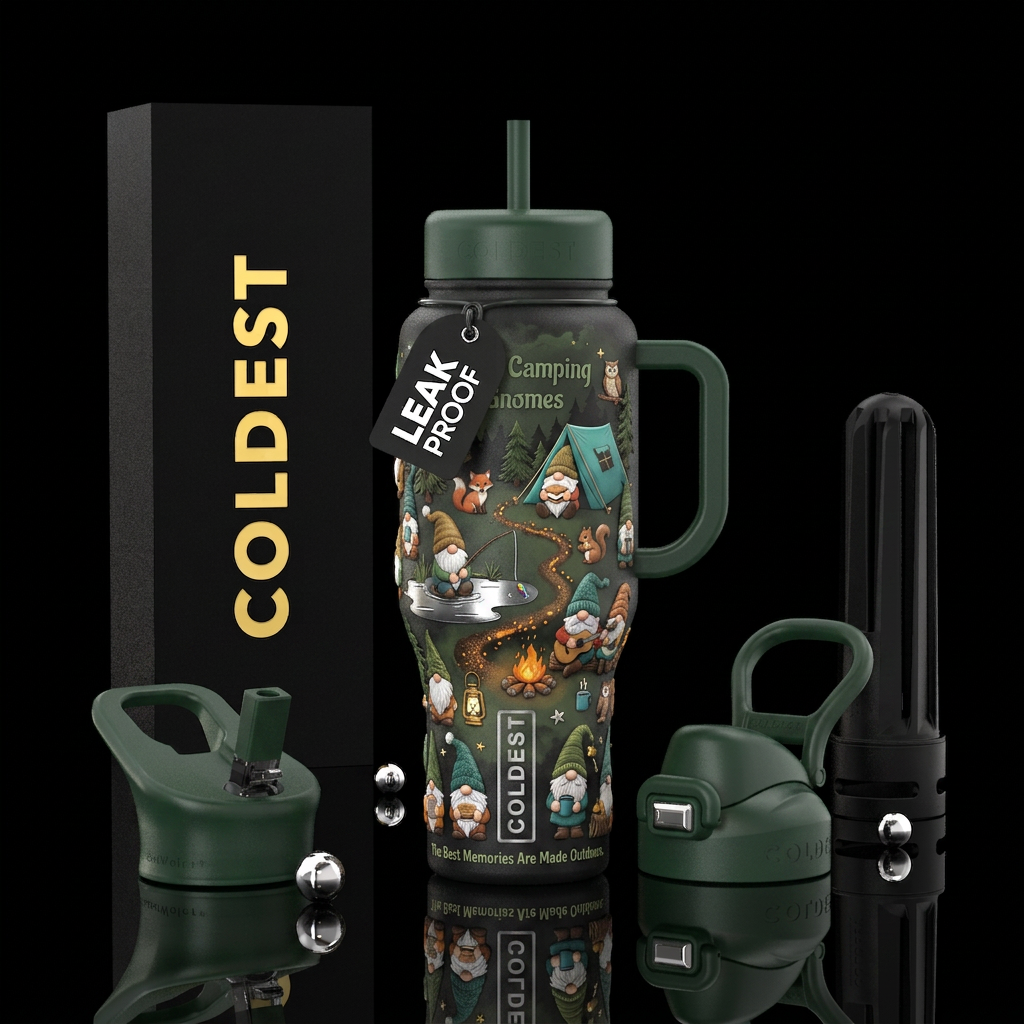 A Camping Gnomes tumbler has the potential to beco... water bottle design