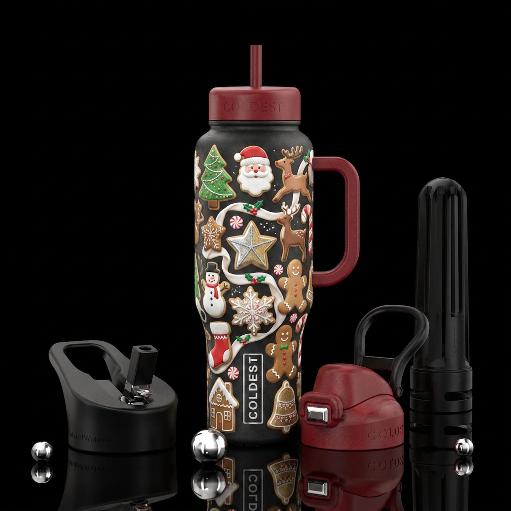 A Christmas Cookies tumbler has the potential to b... water bottle design