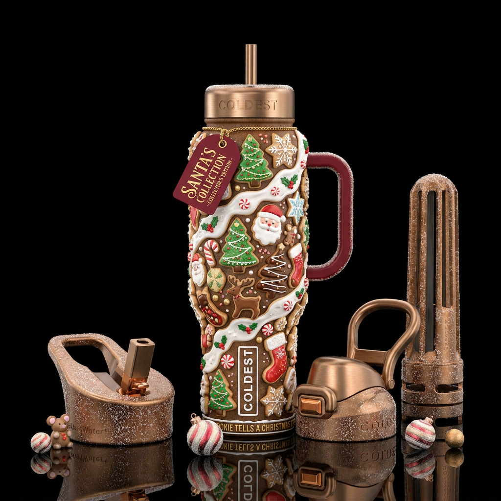 A Christmas Cookies tumbler has the potential to b... water bottle design