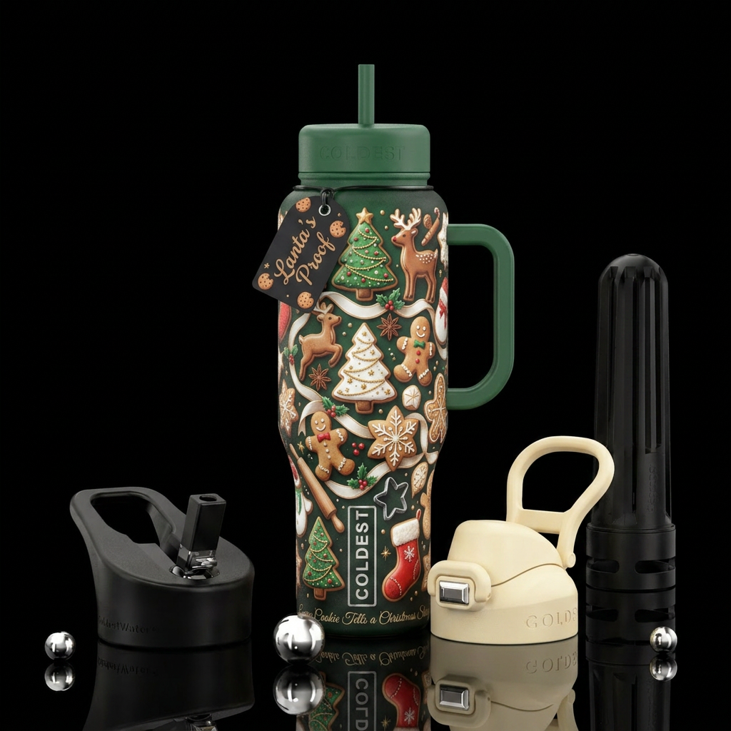 A Christmas Cookies tumbler has the potential to b... water bottle design