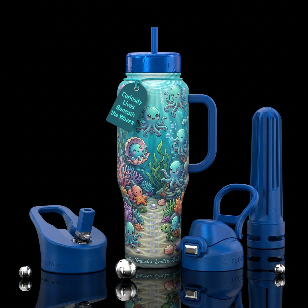 A Baby Octopus tumbler has the potential to become... water bottle design