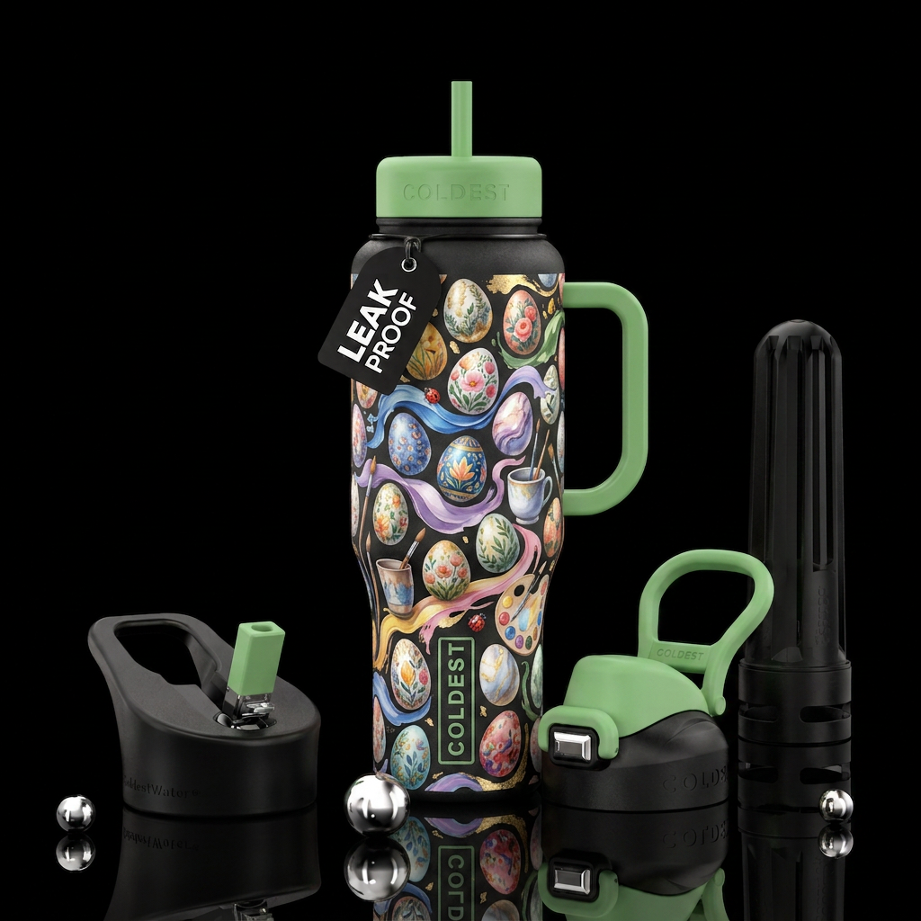 A Painting Easter Eggs tumbler has the potential t... water bottle design