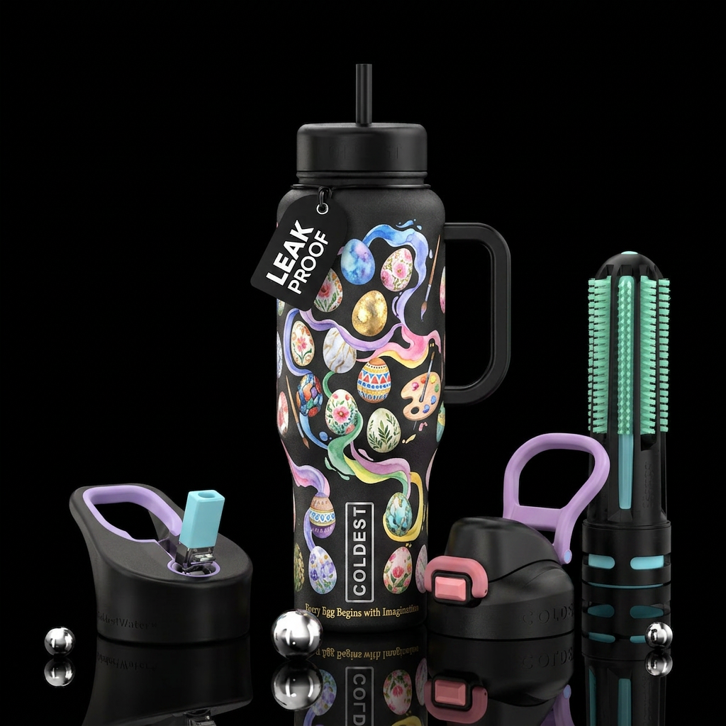 A Painting Easter Eggs tumbler has the potential t... water bottle design